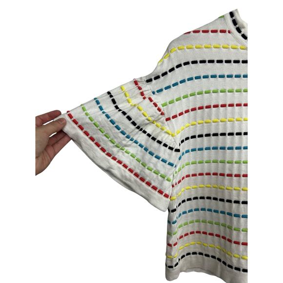 Dopamine Retro Stitch Top Etcetera Rainbow Stripes Clean Girl Aesthetic XS - Picture 2 of 6